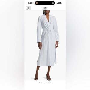 Rails Light Blue Striped Midi Shirt Dress